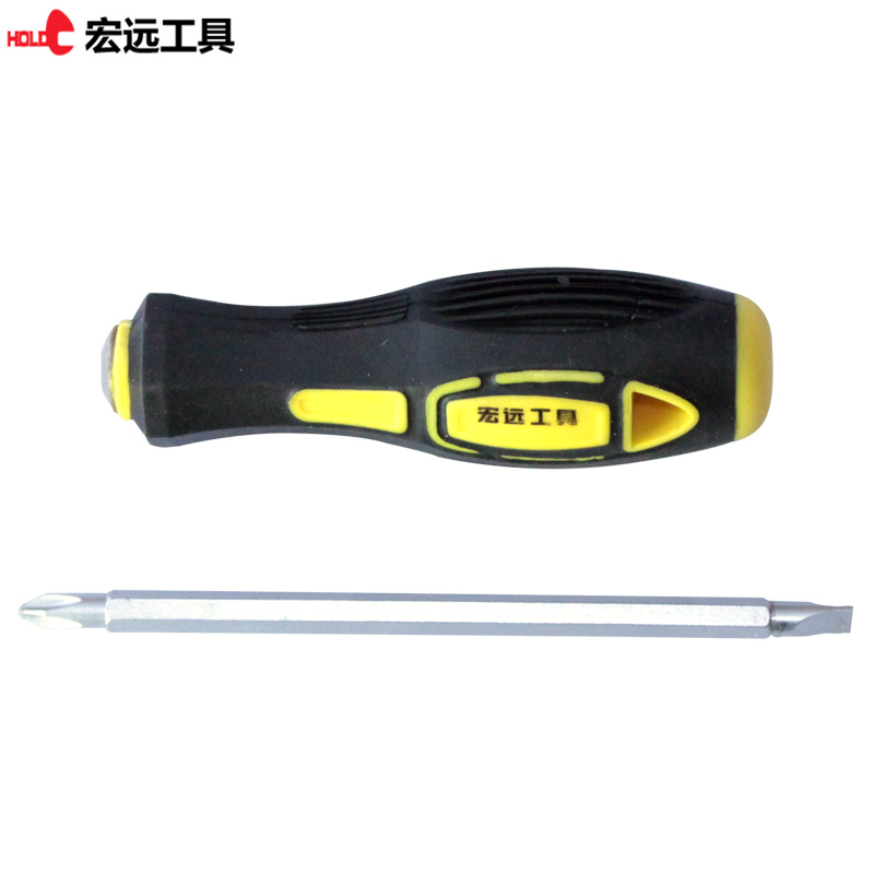 Hongyuan dual-use screwdriver Cross word double-headed screwdriver screwdriver with magnetic 6*100mm