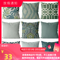 American Retro Cotton Linen Pillow Sofa Pillow Cover Plant Cushion Car Lumbar Pillow Bed Bay Window Fabric Pillow Lumbar Support