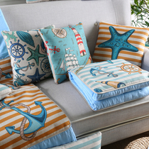 Mediterranean pillow quilt sofa office car cotton and linen cushion quilt air conditioning covered by afternoon blanket