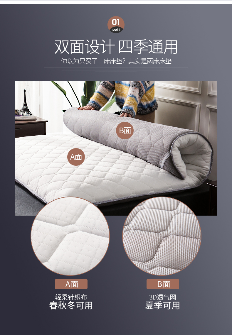 1.8m Nam Cực thảm giường nệm tatami dày xốp 1,5 đơn hoặc kép ký túc xá nệm pad là - Nệm nệm kim đan