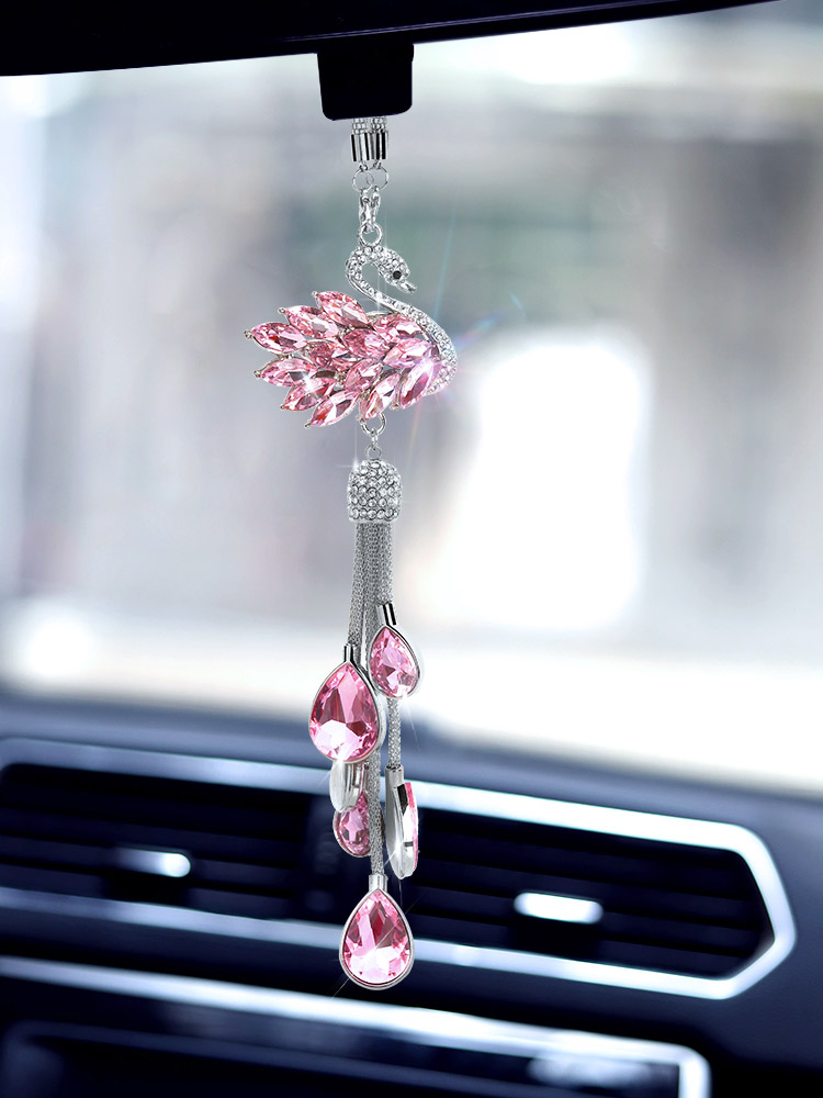 Applicable PensersBMW Audi car pendant crystal swan idea woman interior decoration rear mirror in car hanging decoration