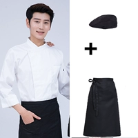 Хлопковый лонгслив, фартук, шапка