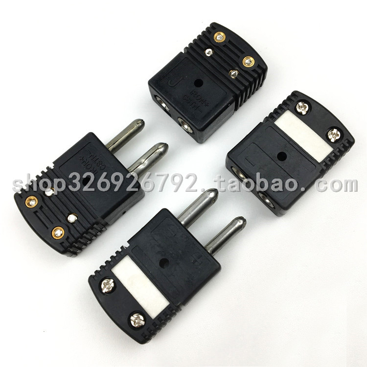 Omega thermocouple large plug J connector OSTW-J-MF is a black high temperature standard plug socket