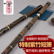 Dong Shenghua Zizhu Short Xiao Professional hole Xiao Beginner Quaint bamboo Xiao F-tune G-tune musical instrument One section and two sections of plain Xiao