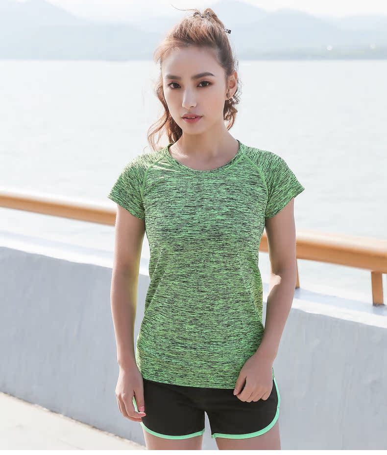 Runaway Loli Sports T-shirt nữ cổ tròn nhanh khô chạy tay ngắn nhẹ ẩm thấm hút quần áo thể dục hàng đầu áo thun thể thao nam có cổ