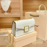 Цепь, сумка через плечо, демисезонная сумка на одно плечо, Гонконг, из натуральной кожи, премиум класс