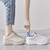  Platform shoes womens thick-soled net red spring and autumn new student all-match increase explosion white shoes 2021 casual board shoes