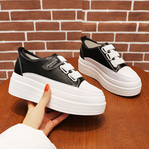  White shoes womens 2019 new single shoes thick-soled womens shoes board shoes all-match net red inner height-increasing platform shoes casual summer