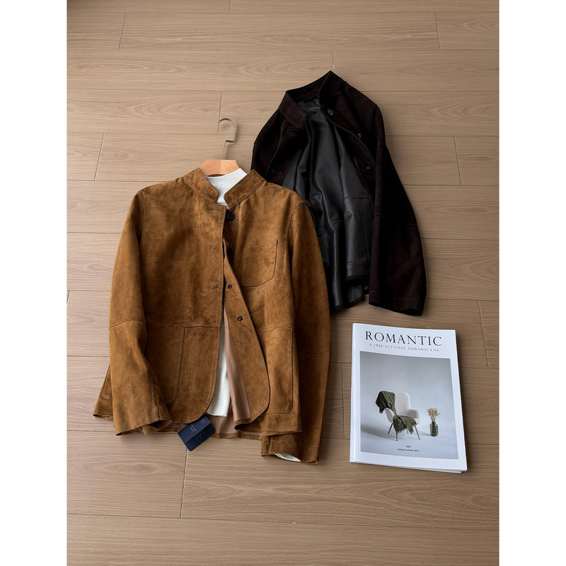 British Imported Mixed Breed Sheep Suede Leather! Vintage Style, Soft and Durable ~ Q-Elastic and Delicate to the Touch Leather Jacket British Imported Mixed Breed Sheep Suede Leather! Vintage Style, Soft and Durable ~ Q-Elastic and Delicate to the Touch Leather Jacket