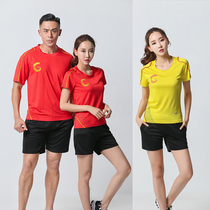 New quick-dry short-sleeved table tennis suit suit men and womens model Chinese team badminton Jersey Coach costume custom LOGO