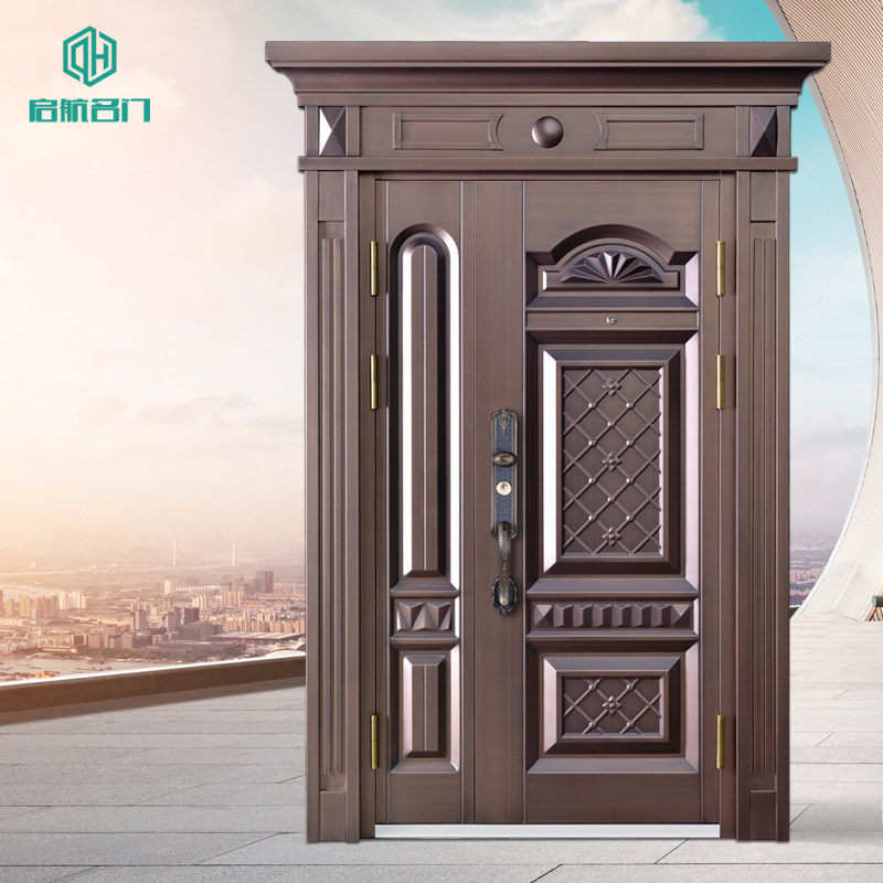 Kailoo-style security door Home entrance door Villa Gate Emulation Copper Door head Entry door primary-secondary door Security door