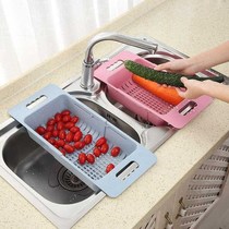 Drain basket pool Household storage tableware chopsticks rack Telescopic net red kitchen sink drain rack