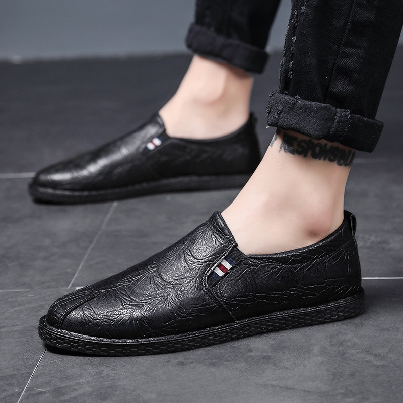 Men's Summer Breakthrough Thin 2021 new casual shoes business black driving men's bean tide shoes