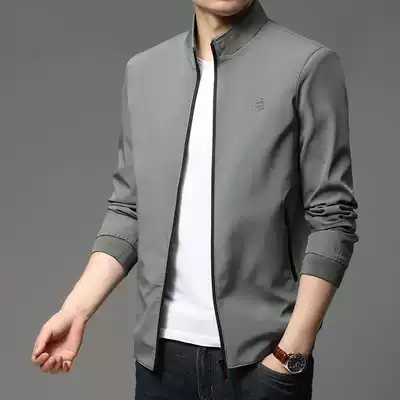 Jacket men's spring and autumn 2021 new Korean version of the trend slim fit all-match handsome stand-up collar high-end casual men's jacket