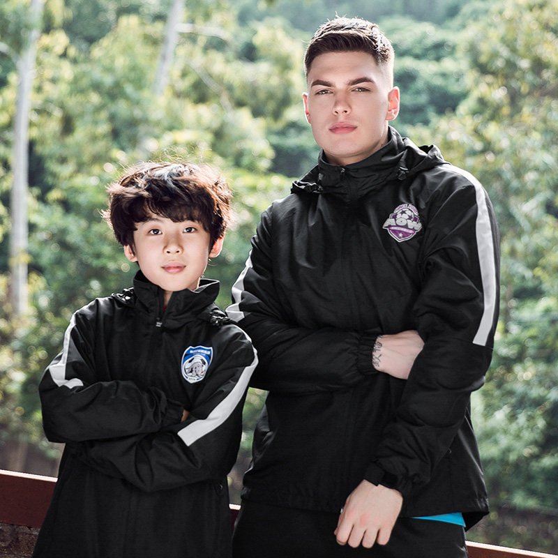 Football training weatherproof jacket men's outdoor sports suit Running hot sale training suit windproof and rainproof jacket
