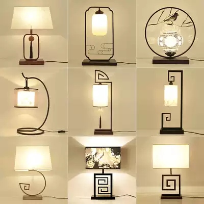 New Chinese table lamp warm creative bedroom bedside study living room designer hotel classical home decorative lamp