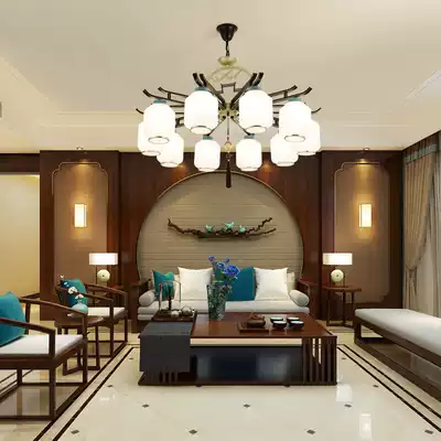 New Chinese chandelier style Simple modern dining room All copper atmosphere bedroom Chinese style villa living room lamp