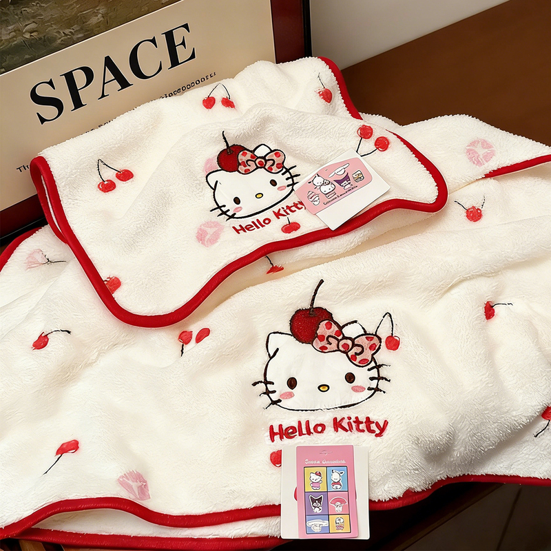 Authentic Sanrio Hello Kitty Bath Towel for Women, Adult Household Use, More Absorbent Than Pure Cotton, Children's Bath Towel Wrap