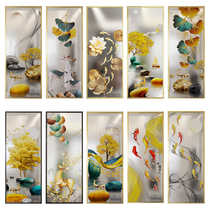 Living room entrance door art painting stained glass screen modern minimalist bathroom dry area stainless steel partition decoration