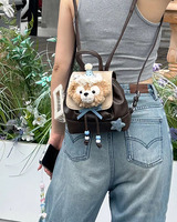 Cute Daffy Bear Backpack Women's 2026 New Ins Style Versatile Brown Mini Fashion Doll Small Backpack