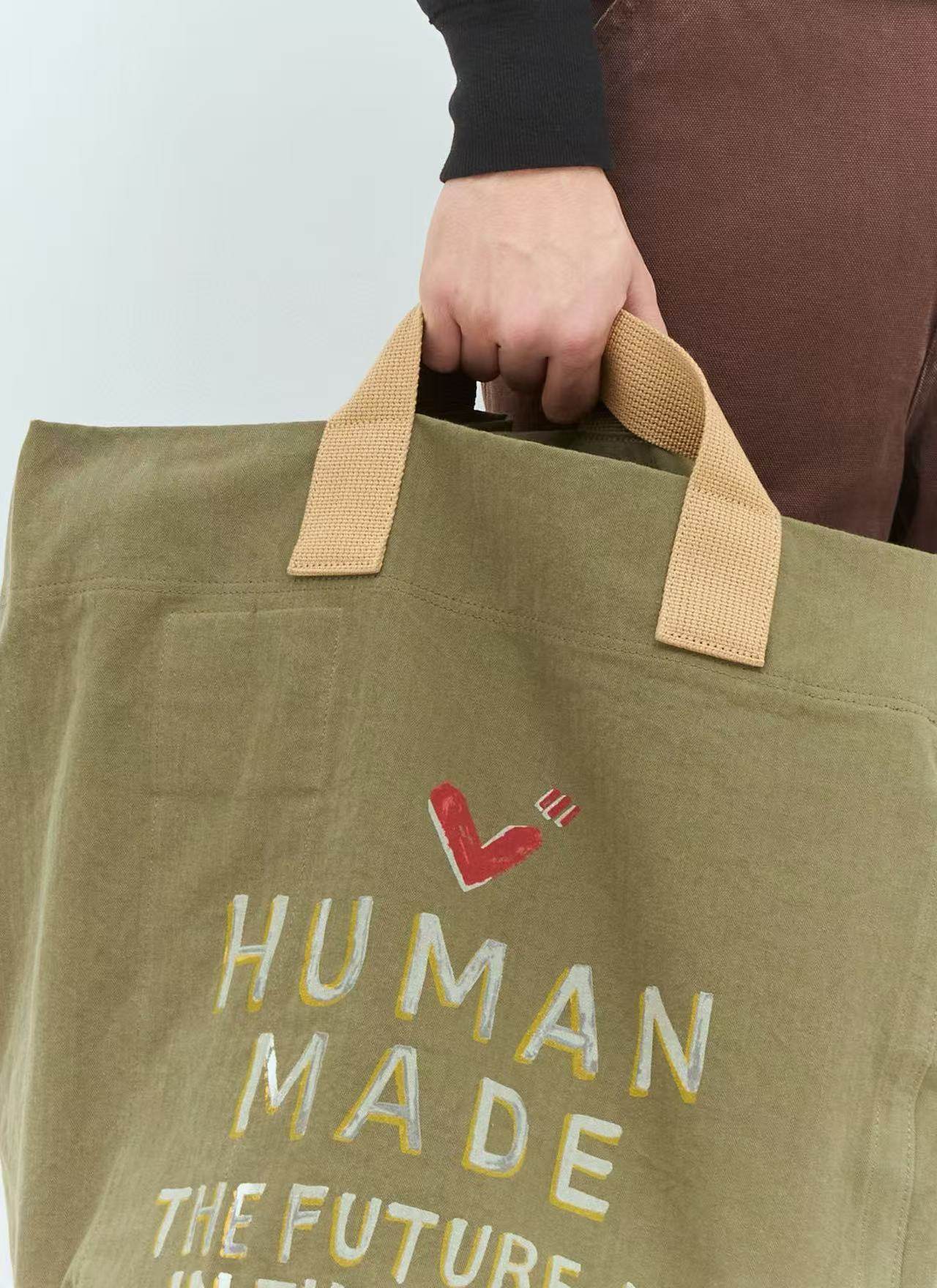 Мода холст hm tote bag字母图案水洗风格托特包手提包