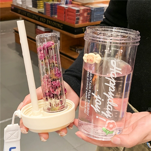 Высококачественный красный (черный) чай со стаканом, чайная чашка, портативная трубочка для школьников, популярно в интернете