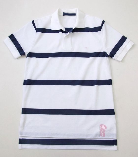 Authentic P Polo summer ZUI handsome ສີຟ້າແລະສີຂາວ striped classic ponyboy pique ເສື້ອ POLO ແຂນສັ້ນ N207