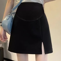 Maternity skirt pregnancy skirt culottes suit summer maternity wear spring and autumn high-waisted skirt fashionable slit a-line skirt