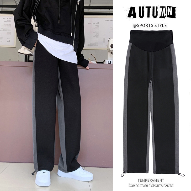 Pregnant Woman Pants Spring Summer Long Pants Pituality Pumping Rope Loose Pregnancy Woman Dress External Wear Spring Autumn Season Thin-Broad Leg Sports Pants