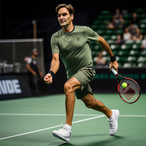 2024 New Federer Tennis Suit for Men and Women Sports Quick-Drying Short-sleeved T-shirt 5-point Pants Moisture-Absorbent and Breathable Suit Customized