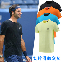 New Federer tennis wear mens quick-drying short-sleeved tops Laver Cup training moisture-absorbent and breathable T-shirt customization