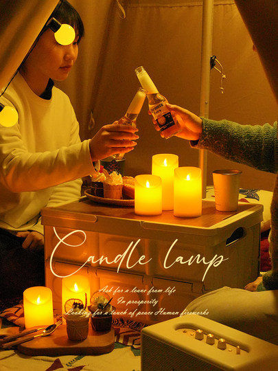 仿真led电子蜡烛灯浪漫情调氛围小夜灯户外露营酒吧桌面装饰布置