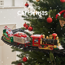 Christmas decorations electric train pendants on the Christmas tree decorations shop home atmosphere scene layout props