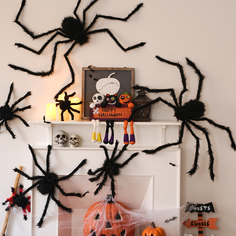 Halloween decorations, giant spider, shop ornaments, decorations, bar door decorations, shop scene atmosphere props