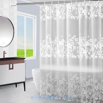 Hanging curtain thickened partition mildew free perforated door curtain Bathroom curtain Bathroom shower curtain cloth set waterproof shower curtain 