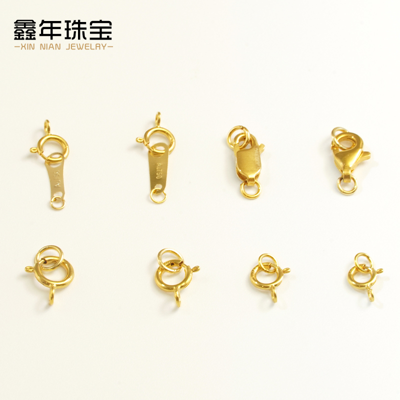 Pure 18K Gold Lettering Stamp Steel Seal Fishhook Buckle Lobster Buckle Spring Buckle with Ring Buckle Head Buckle Handmade Accessories DIY Pure 18K Gold Lettering Stamp Steel Seal Fishhook Buckle Lobster Buckle Spring Buckle with Ring Buckle Head Buckle Handmade Accessories DIY