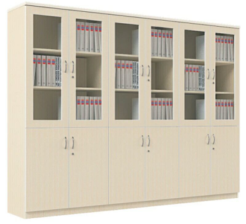 Office furniture big cabinet wooden office cabinet with glass bookcase storage information cabinet document cabinet