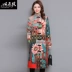 Mùa thu đông 2019 áo khoác cotton mới nữ phong cách quốc gia kích thước lớn nữ trung và cotton dài cộng với áo khoác nhung dày - Trench Coat Trench Coat