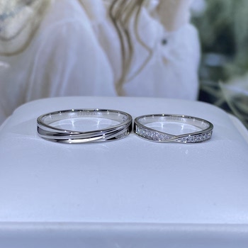 Customized sterling silver rings for couples, love rings for men and women, inlaid with cultured diamonds, moissanite rings, engraving gifts