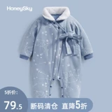 Комбинезон для новорожденных, пуховик, детское утепленное удерживающее тепло боди для выхода на улицу