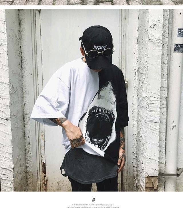 Guo Chao lỏng nam mùa hè thủy triều mới thương hiệu hip hop bf gió đường phố tay áo ngắn năm điểm t 桖 cặp đôi bf gió bảy tay áo blazer nam