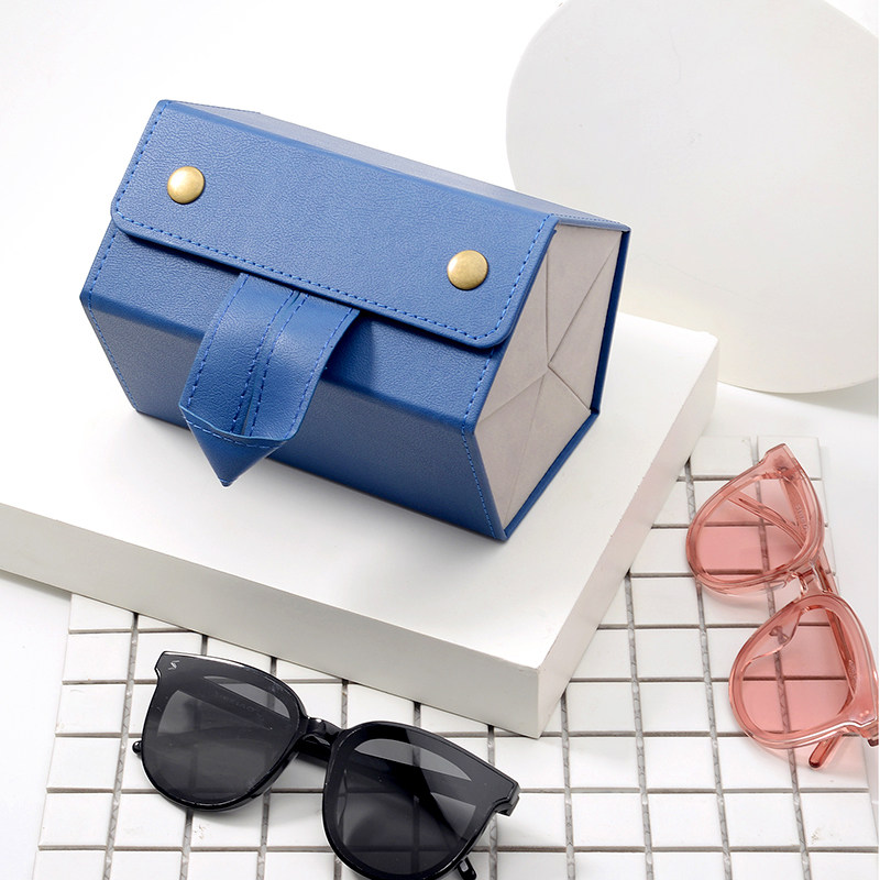 Glasses storage box Multi-grid fashion portable folding box can be customized logo sunglasses myopia glasses storage box