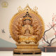 Bronze Thousand-Armed Avalokitesvara Buddha Statue Ornament Buddhist Hall Chinese Style