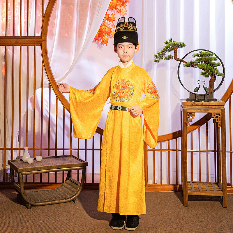 Children's Traditional Chinese Clothing, Boys' Song Dynasty and Ming Dynasty Emperor Costume, Prince's Clothing, Ming Dynasty Dragon Robe, Photo Studio Stage Performance Costume