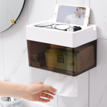 Toilet tissue box bathroom wall-mounted paper towel holder waterproof roll paper box non-perforated toilet paper roll holder