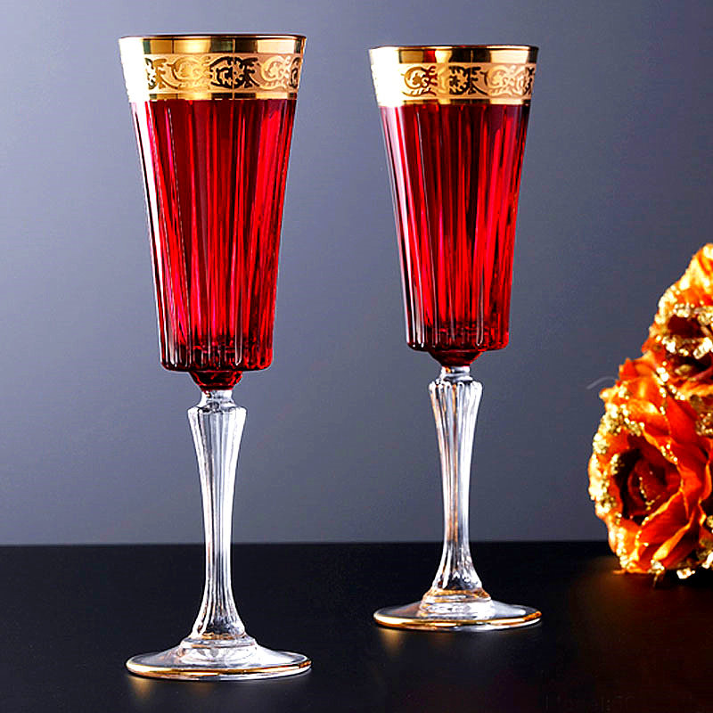 Czech BOHEMIA Bohemian crystal glass whiskey crystal high-footed red wine glass foreign wine glass champagne glass