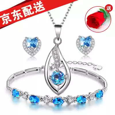 Ke Ruiyi (with Certificate) Topa Silver Necklace Women's choker Crystal Pendant Silver Pendant for Couple