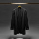 Qifa original men's black coat men's loose casual Chinese style spring thin section simple windbreaker men's mid-length