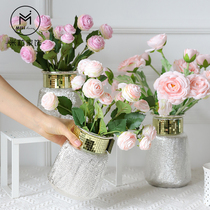 Silver Phnom Penh beam mouth dining table vase Starlight ceramic small vase decoration Living room wedding gift decoration vase