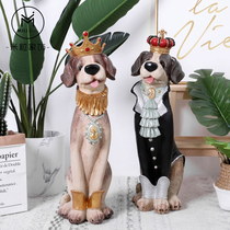 American high-end light luxury large floor ornaments Simulation animal lucky dog decorations Net red housewarming new home gifts